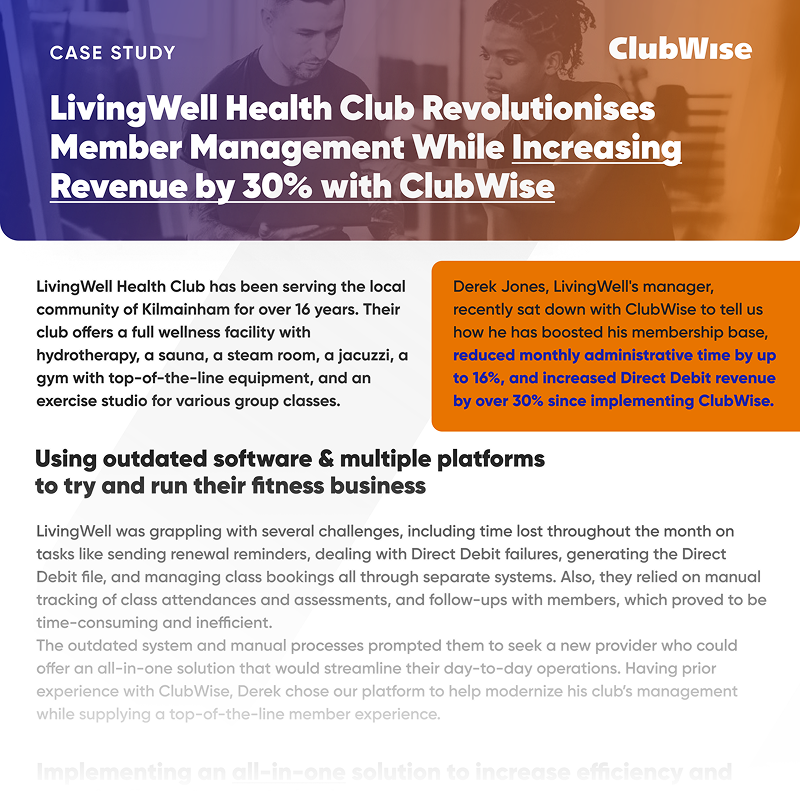 Leveraging ClubWise Direct Debit Collection to Streamline Admin, Recoup Payments & Drive Retention